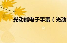 光动能电子手表（光动能手表相关内容简介介绍）