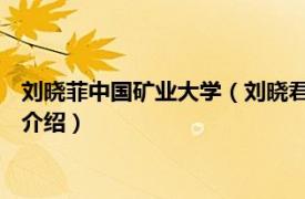 刘晓菲中国矿业大学（刘晓君 中国矿业大学副教授相关内容简介介绍）