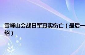 雪峰山会战日军真实伤亡（最后一战：中日雪峰山会战纪实相关内容简介介绍）