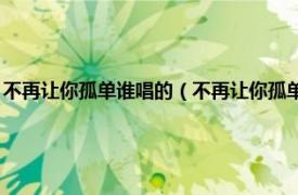 不再让你孤单谁唱的（不再让你孤单 水木年华演唱歌曲相关内容简介介绍）