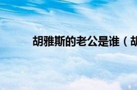 胡雅斯的老公是谁（胡雅斯相关内容简介介绍）