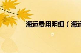 海运费用明细（海运费相关内容简介介绍）