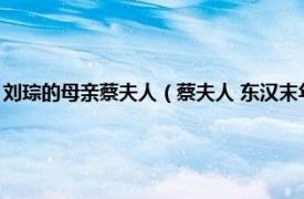 刘琮的母亲蔡夫人（蔡夫人 东汉末年荆州牧刘表的后妻相关内容简介介绍）