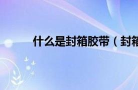 什么是封箱胶带（封箱胶带相关内容简介介绍）