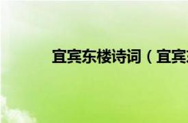 宜宾东楼诗词（宜宾东楼相关内容简介介绍）