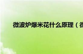 微波炉爆米花什么原理（微波爆米花相关内容简介介绍）