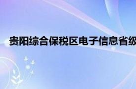 贵阳综合保税区电子信息省级外贸转型升级基地相关内容介绍