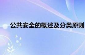 公共安全的概述及分类原则（公共安全相关内容简介介绍）