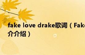 fake love drake歌词（Fake Love Drake演唱歌曲相关内容简介介绍）