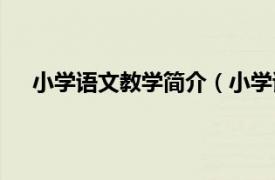 小学语文教学简介（小学语文教育相关内容简介介绍）