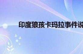 印度狼孩卡玛拉事件说明了社会现实与生活实践