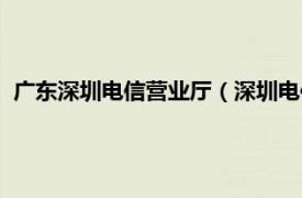 广东深圳电信营业厅（深圳电信网上营业厅相关内容简介介绍）