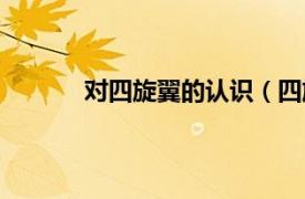 对四旋翼的认识（四旋翼相关内容简介介绍）