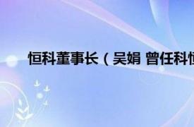 恒科董事长（吴娟 曾任科恒股份董事相关内容简介介绍）