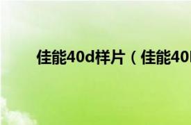 佳能40d样片（佳能40D 套机相关内容简介介绍）