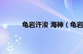 龟岩许浚 海神（龟岩许浚相关内容简介介绍）