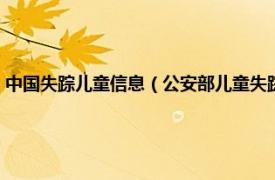 中国失踪儿童信息（公安部儿童失踪信息紧急发布平台相关内容简介介绍）