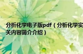 分析化学电子版pdf（分析化学实验 2016年化学工业出版社出版的图书相关内容简介介绍）