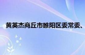 黄英杰商丘市睢阳区委常委、宣传部长、副区长相关内容简介