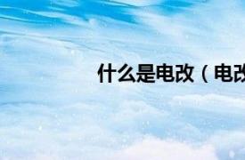 什么是电改（电改相关内容简介介绍）