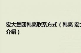 宏大集团韩亮联系方式（韩亮 宏大建设集团有限公司董事长相关内容简介介绍）