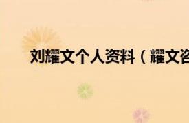 刘耀文个人资料（耀文咨询集团相关内容简介介绍）