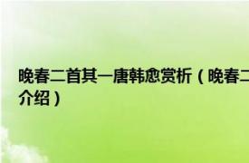 晚春二首其一唐韩愈赏析（晚春二首 唐代诗人韩愈组诗作品相关内容简介介绍）