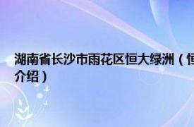 湖南省长沙市雨花区恒大绿洲（恒大绿洲 湖南长沙恒大绿洲相关内容简介介绍）