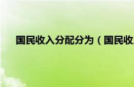 国民收入分配分为（国民收入分配体系相关内容简介介绍）