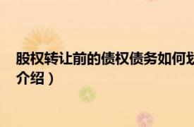 股权转让前的债权债务如何划分详细（债权转股权相关内容简介介绍）