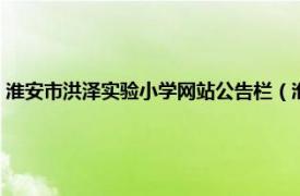 淮安市洪泽实验小学网站公告栏（淮安市洪泽新区中学相关内容简介介绍）