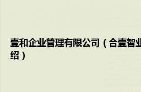 壹和企业管理有限公司（合壹智业品牌管理 上海有限公司相关内容简介介绍）