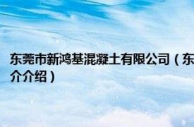 东莞市新鸿基混凝土有限公司（东莞市鸿基伟业混凝土有限公司相关内容简介介绍）