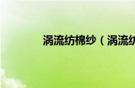 涡流纺棉纱（涡流纺纱相关内容简介介绍）