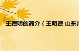 王德明的简介（王明德 山东师范大学教授相关内容简介介绍）