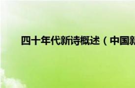 四十年代新诗概述（中国新诗五十年相关内容简介介绍）