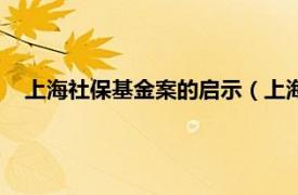 上海社保基金案的启示（上海社保基金案相关内容简介介绍）