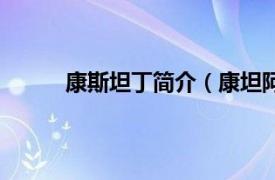 康斯坦丁简介（康坦阿里斯相关内容简介介绍）