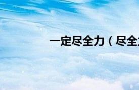 一定尽全力（尽全力相关内容简介介绍）