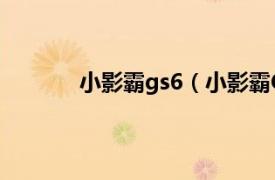 小影霸gs6（小影霸GS2相关内容简介介绍）