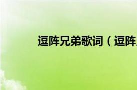 逗阵兄弟歌词（逗阵兄弟相关内容简介介绍）