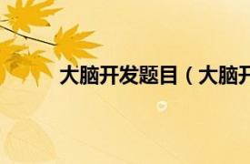 大脑开发题目（大脑开发》相关内容简介介绍）