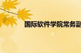 国际软件学院常务副院长陈敏相关内容简介