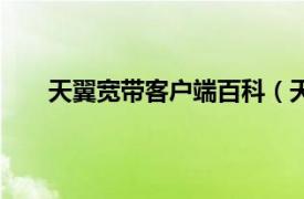 天翼宽带客户端百科（天翼宽带相关内容简介介绍）