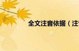 全文注音依据（注音相关内容简介介绍）