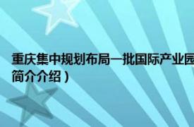 重庆集中规划布局一批国际产业园 这些区域要火!（重庆产业园区相关内容简介介绍）