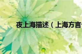 夜上海描述（上海方言十夜谈相关内容简介介绍）