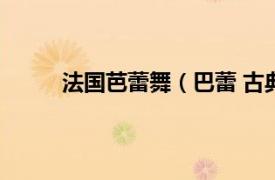 法国芭蕾舞（巴蕾 古典舞蹈相关内容简介介绍）