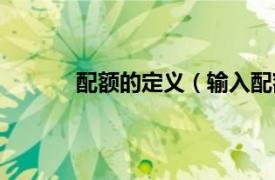 配额的定义（输入配额制相关内容简介介绍）