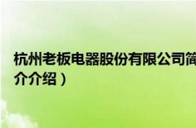 杭州老板电器股份有限公司简介（老板 杭州老板电器相关内容简介介绍）